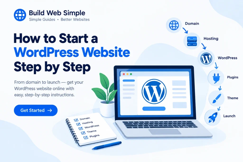 how to start WordPress website step by step