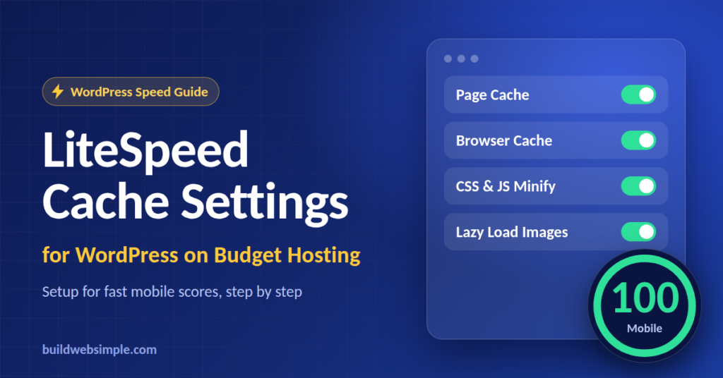 Litespeed cache settings for wordpress on budget hosting